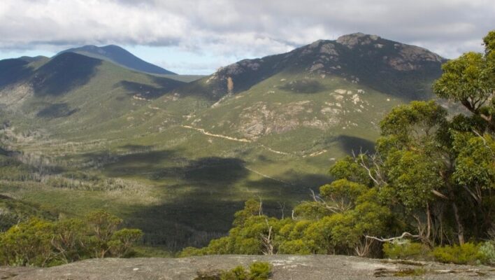 Uitzicht vanaf de top van Mount Bishop in Wilsons Promontory