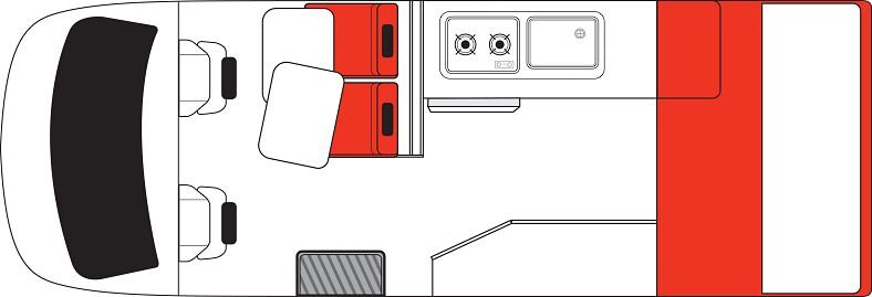 Floorplan layout 2 dag van de Mighty Highball