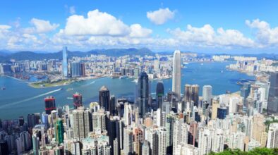 Skyline van Hongkong