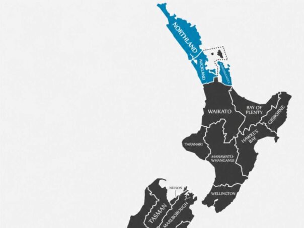 Kaart Noordereiland Nieuw-Zeeland met noordelijke deel